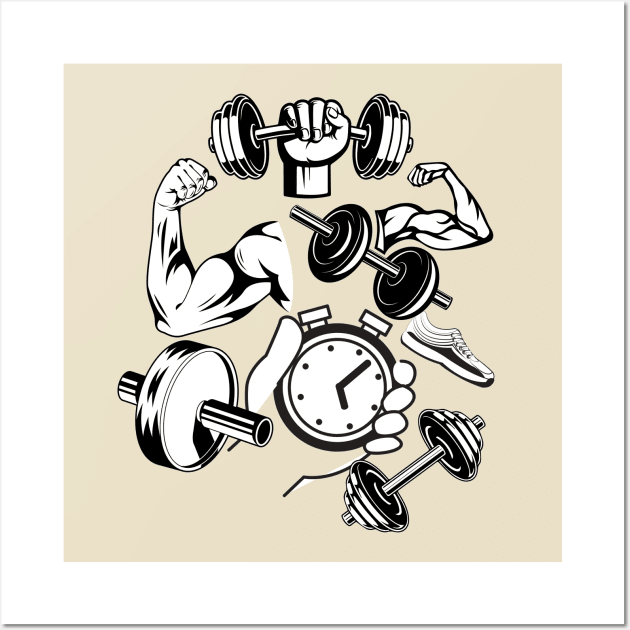 fitness, gym lover, workout Wall Art by twitaadesign
